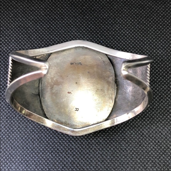 Native American Navajo large ónix cuff bracelet - Picture 5 of 8